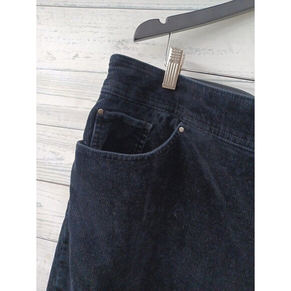 Kim Rogers Pull On Pants Corduroy Sz 22W Straight Leg Tummy Control Black - Picture 2 of 8